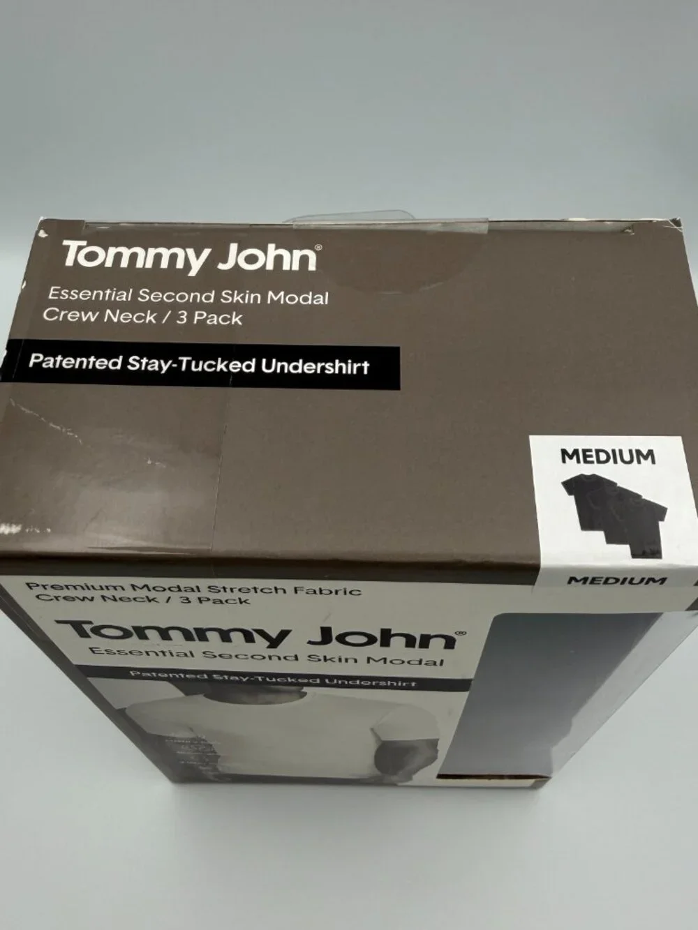 Tommy John Essential Second Skin Modal Crew Neck Undershirt 3-Pack Black M NWT